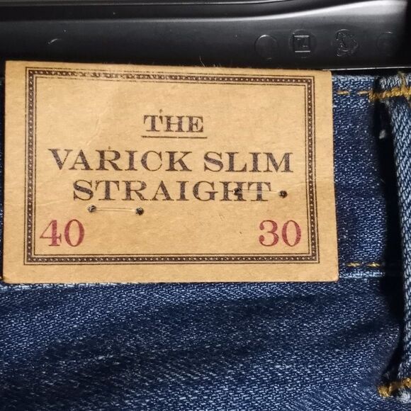 Polo Ralph Lauren The Varick Slim Straight Leg Men's Dark Wash Jeans 40x20 NWT - Picture 10 of 13